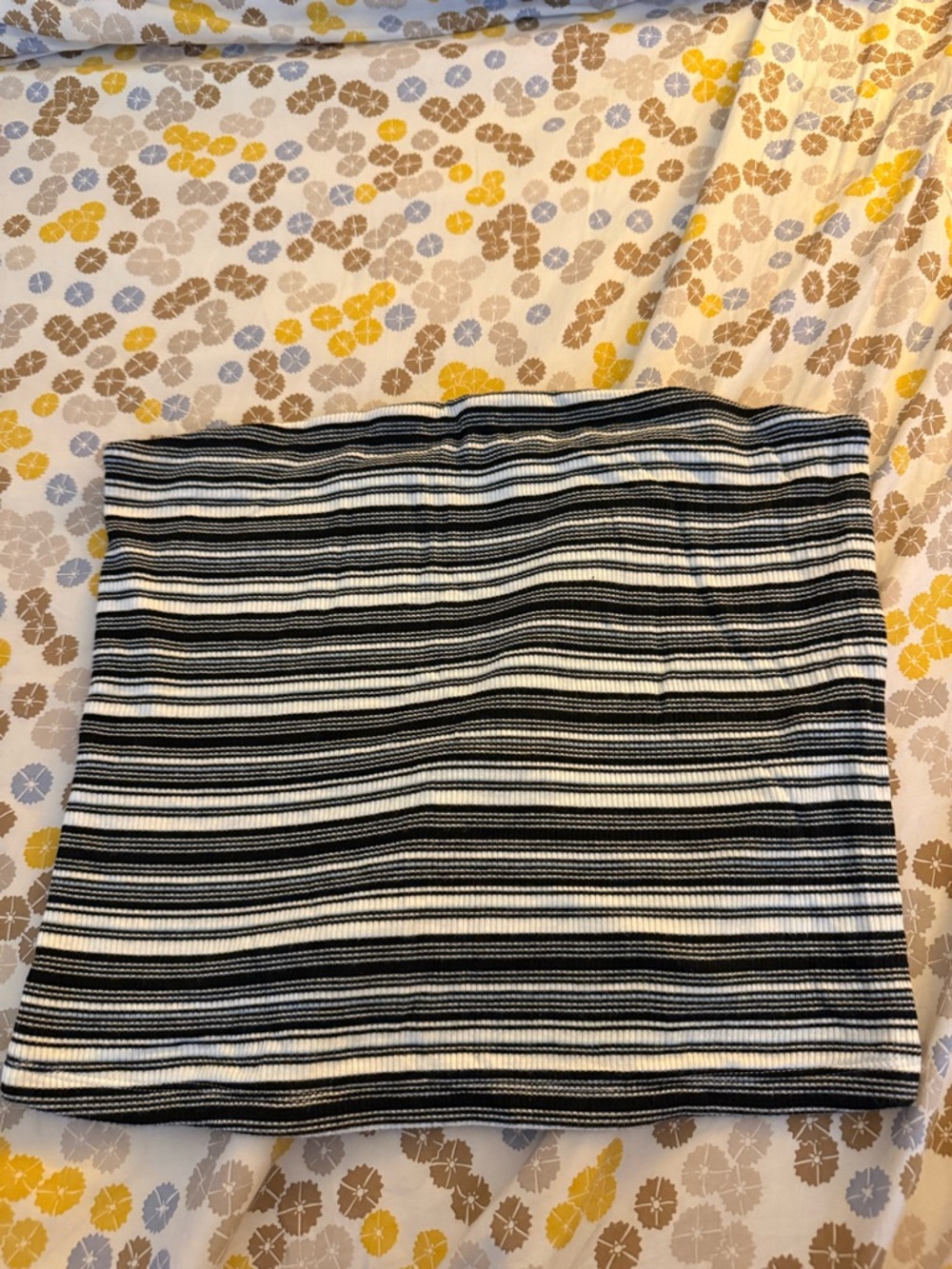 American Eagle Black & White Striped Ribbed Tube Top